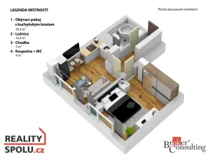 Prodej bytu 2+kk, Pardubice - Zelené Předměstí, nábřeží Závodu míru, 40 m2