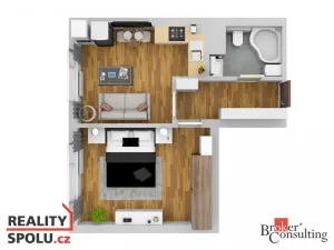 Prodej bytu 2+kk, Pardubice - Zelené Předměstí, nábřeží Závodu míru, 40 m2