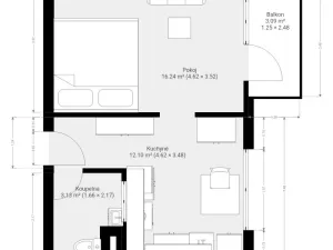 Pronájem bytu 1+1, Brno, Štouračova, 31 m2