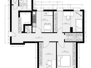 Pronájem bytu 3+1, Praha - Vršovice, Konopišťská, 74 m2