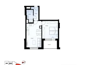 Prodej bytu 2+kk, Plzeň - Jižní Předměstí, náměstí Českých bratří, 55 m2