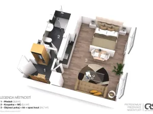 Pronájem bytu 1+kk, Praha - Nové Město, Lípová, 34 m2