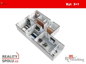 Prodej bytu 3+1, Liberec - Liberec XXX-Vratislavice nad Nisou, Vnější, 64 m2