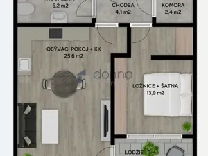 Pronájem bytu 2+kk, Praha, Stočesova, 57 m2