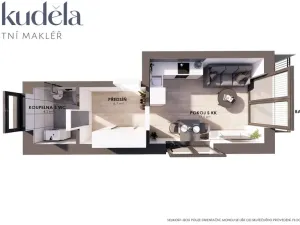 Pronájem bytu 1+kk, Brno, Líšeňská, 29 m2