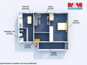 Pronájem bytu 2+1, Nepomuk, náměstí Augustina Němejce, 64 m2