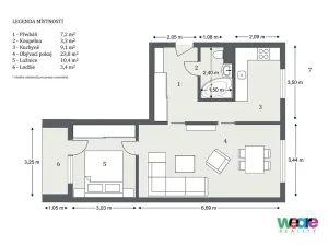 Pronájem bytu 2+1, Praha - Vokovice, Mozambická, 53 m2