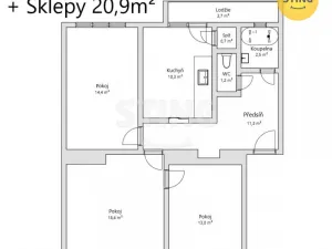 Prodej bytu 3+1, Tvrdonice, Družstevní, 72 m2