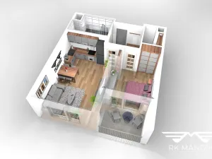 Pronájem bytu 2+kk, Praha, Stočesova, 51 m2