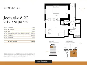 Prodej bytu 2+kk, Praha - Vinohrady, Chodská, 64 m2