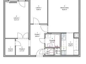 Pronájem bytu 3+kk, Praha - Chodov, Brandlova, 60 m2