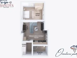 Pronájem bytu 2+kk, Určice, 43 m2