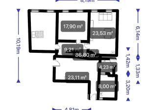 Pronájem bytu 3+kk, Teplice, U Hadích lázní, 86 m2