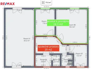 Pronájem kanceláře, Ostrava - Kunčice, Meziveská, 37 m2