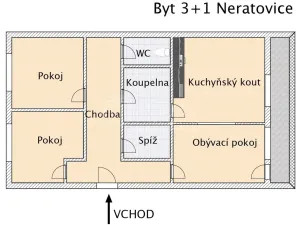 Prodej bytu 3+1, Neratovice, Za Jednotou, 68 m2