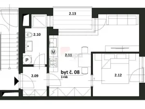 Pronájem bytu 2+kk, Praha - Bohnice, Pekařova, 44 m2