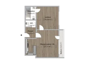 Prodej bytu 2+kk, Praha, Nepelova, 58 m2