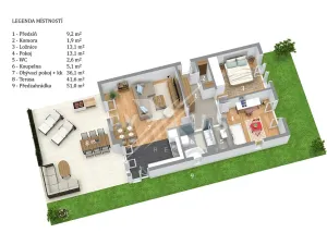 Prodej bytu 3+kk, Praha - Suchdol, Holubí, 83 m2