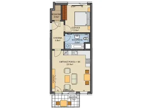 Pronájem bytu 2+kk, Praha - Ruzyně, Huppnerova, 53 m2