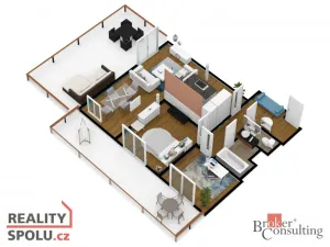 Pronájem bytu 3+kk, Praha - Řeporyje, Wiesenthalova, 76 m2