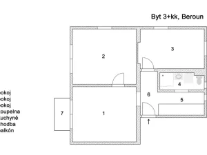Pronájem bytu 3+kk, Beroun - Beroun-Město, Třída Míru, 54 m2