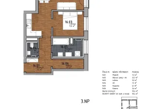 Pronájem bytu 2+kk, Kladno, Vrchlického, 50 m2