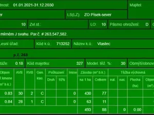 Prodej podílu lesa, Vlastec, 2339 m2