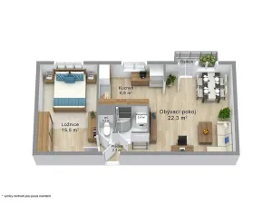 Pronájem bytu 2+kk, Třebíč, Družstevní, 51 m2