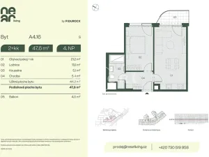 Prodej bytu 2+kk, Praha - Libeň, Na kopečku, 45 m2