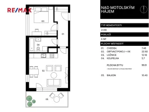 Prodej bytu 2+kk, Praha - Stodůlky, Kejhova, 51 m2