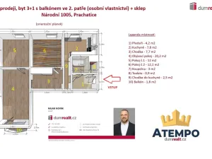 Prodej bytu 3+1, Prachatice - Prachatice II, Národní, 72 m2