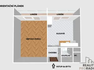 Pronájem bytu 1+1, Olomouc - Nová Ulice, I. P. Pavlova, 31 m2