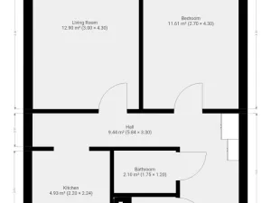Pronájem bytu 2+kk, Praha - Chodov, Vejvanovského, 42 m2