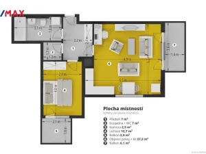 Prodej bytu 2+kk, Praha - Letňany, Kadečkové, 57 m2