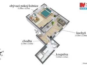 Prodej bytu 1+1, Benešov nad Ploučnicí, Palackého, 40 m2