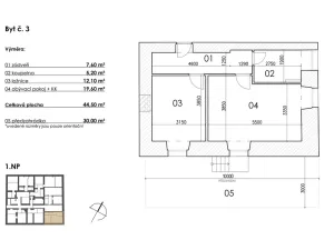 Prodej bytu 2+kk, Postupice, Blanická, 45 m2