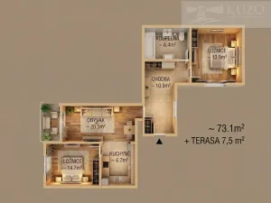 Pronájem bytu 3+kk, Příbram, Střelecká, 73 m2