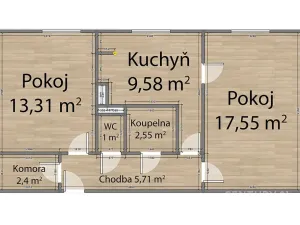 Pronájem bytu 2+1, Plzeň, Zahradní, 47 m2