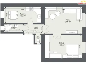 Pronájem bytu 2+1, Praha - Nové Město, Pod Slovany, 59 m2