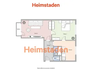 Pronájem bytu 2+1, Karviná - Ráj, Kosmonautů, 52 m2