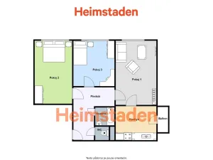 Pronájem bytu 3+1, Frýdek-Místek - Místek, Zahradní, 63 m2