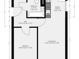 Pronájem bytu 2+kk, Praha - Michle, V zápolí, 40 m2