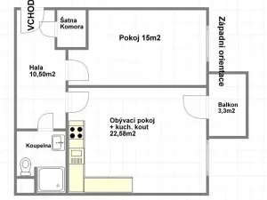 Pronájem bytu 2+kk, Praha - Libeň, Kovanecká, 57 m2