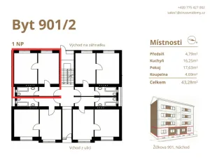 Prodej bytu 2+kk, Náchod, Žižkova, 45 m2
