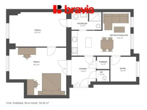 Prodej bytu 3+kk, Brno - Veveří, Kotlářská, 94 m2