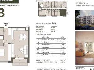 Prodej bytu 2+kk, Brno, Ukrajinská, 56 m2