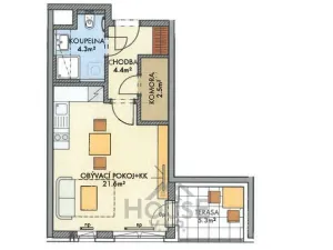 Prodej bytu 1+kk, Praha - Ruzyně, Stočesova, 34 m2