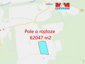 Prodej pole, Velečín, 62047 m2