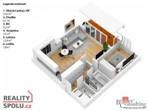Pronájem bytu 2+kk, Pardubice - Polabiny, Labský Palouk, 58 m2