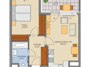 Prodej bytu 2+kk, Praha - Hlubočepy, Hugo Haase, 47 m2